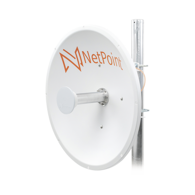 Antena Direccional de alto rendimiento / diámetro  de 60 cm / 4.9-6.4 GHz / Ganancia 30 dBi / SLANT de 45 ° y 90 ° / Ideal para 30 km / Conector N-Hembra / Montaje  y jumpers incluidos.