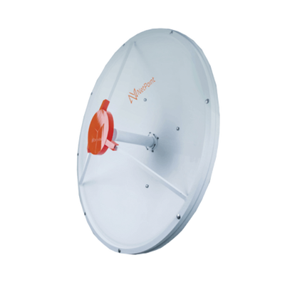 Antena de parabola profunda, blindada, con supresión al ruido de 3 ft, 4.5-5.5 GHz, Ganancia 34 dBi con SLANT de 45 ° y 90 °, ideal para hasta 60 km, Conectores N-hembra, montaje.