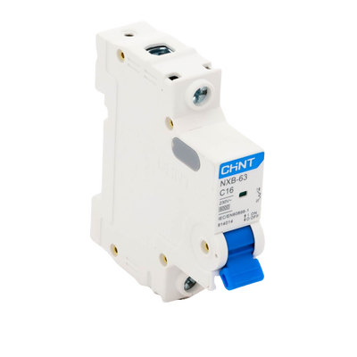 Pastilla para Riel Din, 1 Polo, 16 Amp, Vca:110/415v, 6kA, Catálogo: NXB631PC16, Serie: NXB-63.