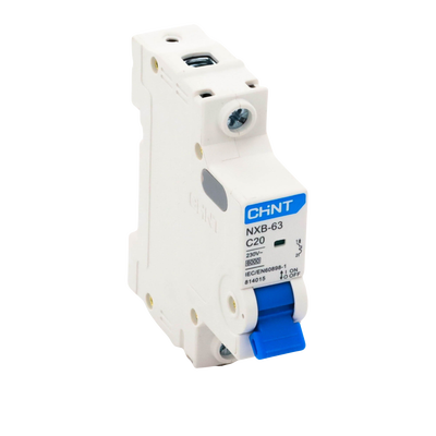 Pastilla para Riel Din, 1 Polo, 20 Amp, Vca:110/415v, 6kA, Catálogo: NXB631PC20, Serie: NXB-63.