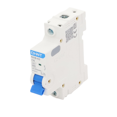 Pastilla para Riel Din, 1 Polo, 6 Amp, Vca:110/415v, 6kA, Catálogo: NXB631PC6, Serie: NXB-63.