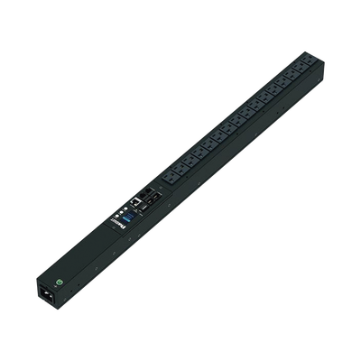 PDU Monitoreable (MI) para Distribución de Energía, Enchufe de Entrada NEMA 5-15P, Con 16 Salidas NEMA 5-20R, de Instalación Vertical, 120 Vca, 15 Amp