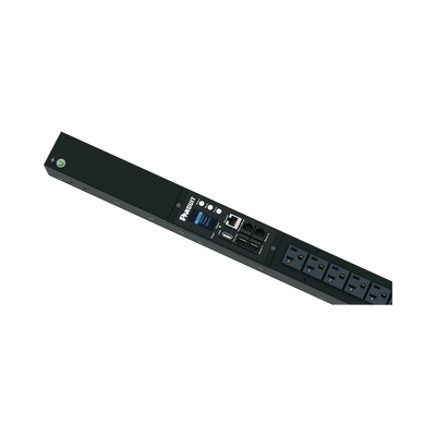 PDU Monitoreable (MI) para Distribución de Energía, Enchufe de Entrada NEMA 5-15P, Con 16 Salidas NEMA 5-20R, de Instalación Vertical, 120 Vca, 15 Amp