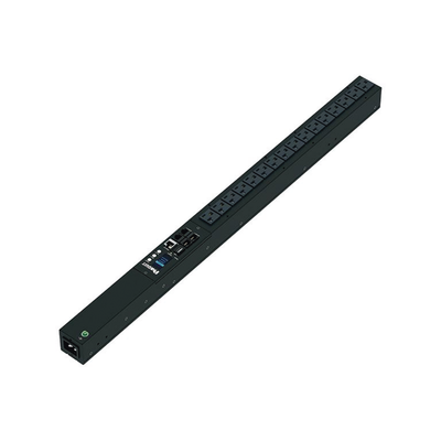 PDU Monitoreable (MI) para Distribución de Energía, Enchufe de Entrada NEMA 5-15P, Con 16 Salidas NEMA 5-20R, de Instalación Vertical, 120 Vca, 15 Amp