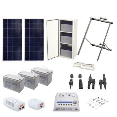 Kit Solar de 35 W con PoE 802.3af y PoE Pasivo 24 Vcc para una Cámara IP y un Radio Ubiquiti airMAX o Cambium ePMP.