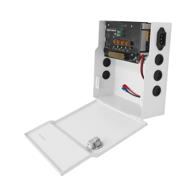 Fuente de Poder Profesional de 12 Vcc @ 4 A / Soporta 4 Cámaras / Capacidad de Batería de Respaldo (No Incluída) / Voltaje de Entrada 96-264 Vca