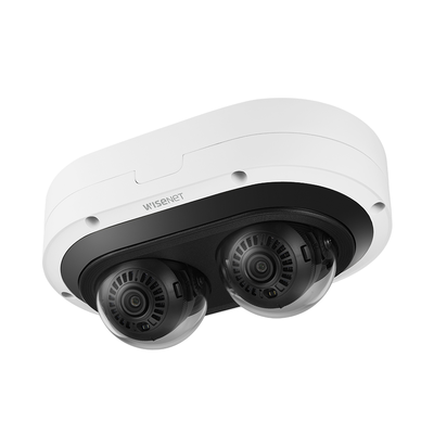 Camara IP Multi-sensor Multi-direccional / 2 Canales de 6MP / H.265 + WiseStream II / WDR 120dB / Exterior IP67 / IK10 / NEMA4X