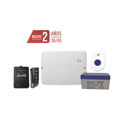 Kit de Panel de Alarma Híbrido 4G LTE con botón de Pánico y Detección de Caídas Inalámbrico, Incluye SIM con 2 años de Datos y APP Gratis