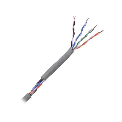 Cable Cat5e de alto rendimiento, con certificaciones ETL, UL, color gris, de 100 m ( 328 ft ) para aplicaciones en CCTV, redes de datos. Uso interior.