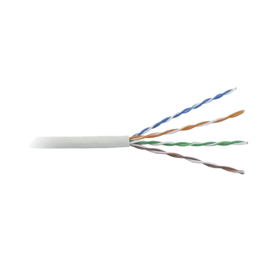 Cable Cat5e de alto rendimiento certificaciones ETL, UL,  de 500 ft ( 152.5 m ) de color Blanco, para aplicaciones en video vigilancia, redes de datos. Uso Interior.