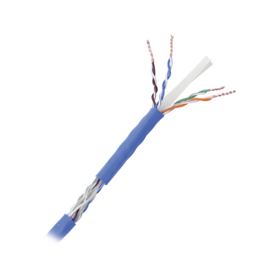 Bobina de cable de 305 metros Cat6+, CM, CALIBRE 23 ALTO RENDIMIENTO, ETL,UL, color azul, super flexible, para aplicaciones de video vigilancia, video HD, y redes de datos. Uso interior.