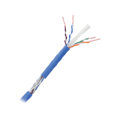 Bobina de cable de 152.5 Metros Cat6+ CALIBRE 23 ALTO DESEMPEÑO, super flexible, UL, color Azúl, para aplicaciones de video vigilancia, HD, y redes de datos. Uso interior.