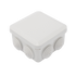 Caja Derivación-Conexión de Plástico (89 X 89 X 50 mm) con 7 Glándulas de Goma. Para Instalaciones Comerciales,  Residenciales e Industriales. Cerrado a Presión.