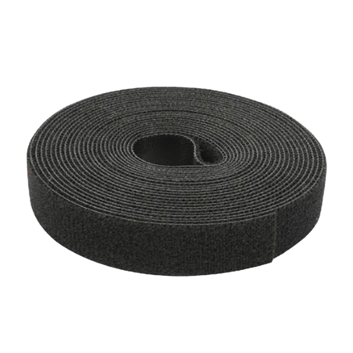Cinta tipo Velcro de Color Negro, Espalda con Espalda (Gancho y Bucle) de 1.6 cm x 25 metros.