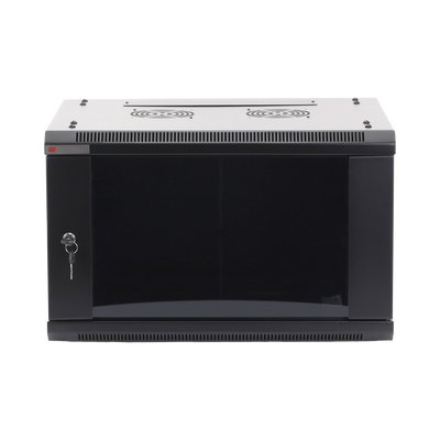 Gabinete PRECISION, Con Puerta de Cristal, de 19in, 6UR, 450mm de Profundidad, Color Negro