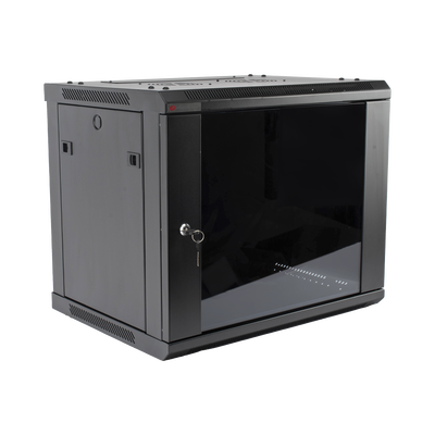 Gabinete PRECISION, Con Puerta de Cristal, de 19in, 9UR, 450mm de Profundidad, Color Negro