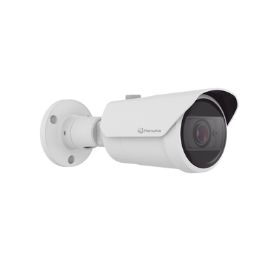 Camara Bala IP 8MP con funciones IA / Lente Motorizado 3.2 a 10.2 mm / WDR 120dB / H.265 / RanuraSD / Protección IP66 IK10 / IR 30m