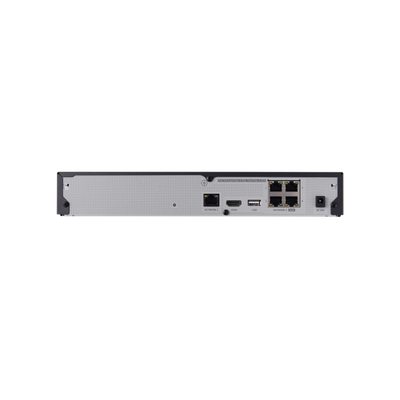 NVR 8 Megapíxel / 4 canales / H.265 / P2P Wisenet / 4 puertos PoE