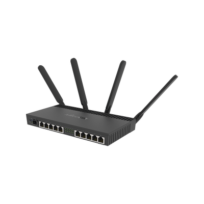 Router con Wi-Fi 4x4 MU-MIMO, hasta 2 watts de potencia, antenas de 3 dBi, 10 puertos Gigabit, 1 Puerto SFP+