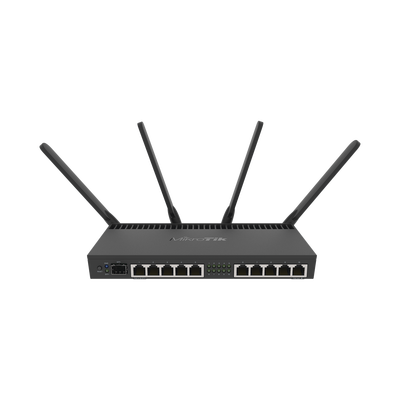 Router con Wi-Fi 4x4 MU-MIMO, hasta 2 watts de potencia, antenas de 3 dBi, 10 puertos Gigabit, 1 Puerto SFP+