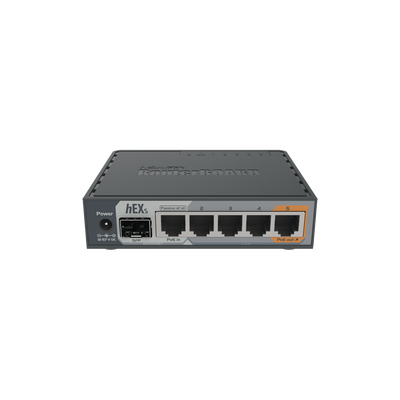 (hEX S) Router Dual Core, 5 puertos Gigabit, 1 Puerto SFP, PoE in, PoE Out