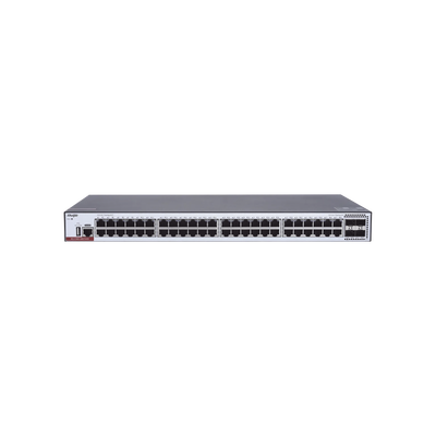 Switch Administrable Capa 3 con 48 puertos Gigabit + 4 SFP+ para fibra 10Gb, gestión gratuita desde la nube.