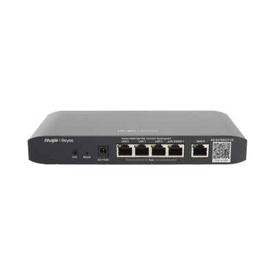 Router Balanceador Administrable Cloud con POE+ 54w, 3 puertos LAN gigabit, 1 Puerto WAN gigabit y 1 puerto LAN/WAN gigabit configurable, hasta 100 clientes con desempeño de 600 Mbps asimétricos