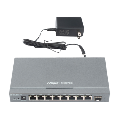 Router Balanceador Cloud, 8 puertos gigabit y 1 puerto SFP, soporta 4x WAN configurables, hasta 200 clientes.