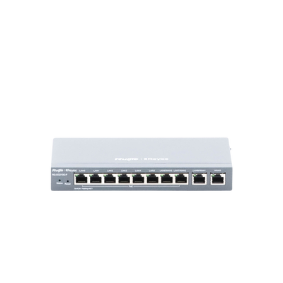 Router Balanceador PoE Cloud 10 puertos gigabit (8 puertos PoE), soporta 4x WAN configurables, hasta 200 clientes con desempeño de 600 Mbps asimétricos