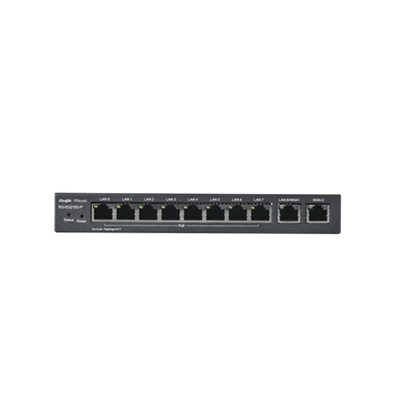 Router Balanceador PoE Cloud 10 puertos gigabit (8 puertos PoE), soporta 4x WAN configurables, hasta 200 clientes con desempeño de 600 Mbps asimétricos