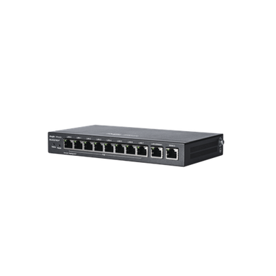 Router Balanceador PoE Cloud 10 puertos gigabit (8 puertos PoE), soporta 4x WAN configurables, hasta 200 clientes con desempeño de 600 Mbps asimétricos