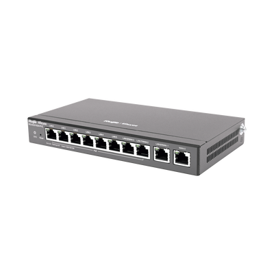 Router Balanceador Administrable , 6 puertos LAN  y 2 puertos LAN/WAN POE+ af/at gigabit hasta 110w, 1 puertos LAN/WAN gigabit y 1 Puerto WAN gigabit, hasta 350 clientes con desempeño de 1.5 Gbps asimétricos