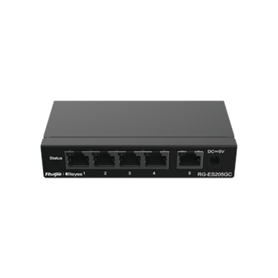 Switch Administrable con 5 puertos Gigabit, gestión gratuita desde la nube