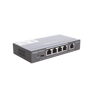 Switch Administrable PoE con 5 puertos Gigabit, 4 PoE 802.3af/at, gestión gratuita desde la nube, 54w