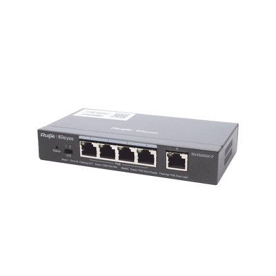 Switch Administrable PoE con 5 puertos Gigabit, 4 PoE 802.3af/at, gestión gratuita desde la nube, 54w