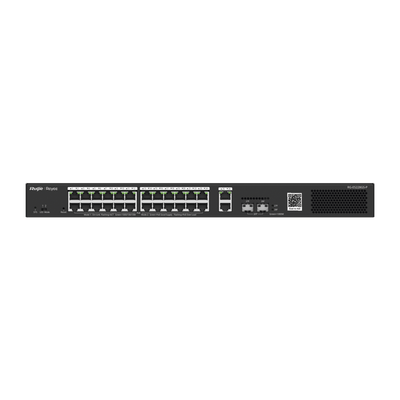 Switch Smart PoE con 24 puertos Gigabit PoE 802.3af/at + 2 SFP para fibra 1Gb, gestión gratuita desde la nube, 370w