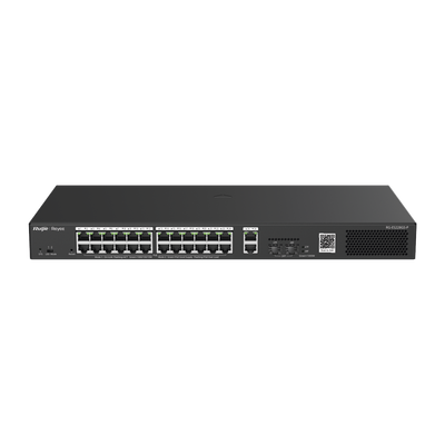 Switch Smart PoE con 24 puertos Gigabit PoE 802.3af/at + 2 SFP para fibra 1Gb, gestión gratuita desde la nube, 370w