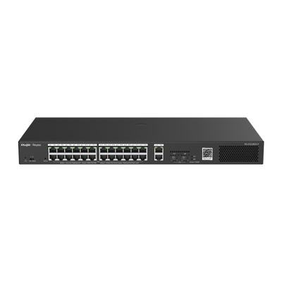 Switch Smart PoE con 24 puertos Gigabit PoE 802.3af/at + 2 SFP para fibra 1Gb, gestión gratuita desde la nube, 370w