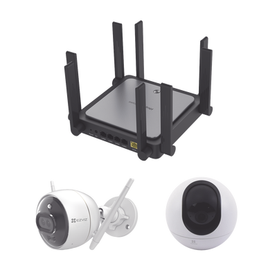 Kit de Router Ruijie Con Cámara EZVIZ / I Incluye 1 PZA CS-C6 / 1PZ C3X / Un Router RGEW3200GXPRO