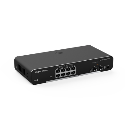 Switch Administrable PoE Capa 2, con 8 puertos Gigabit PoE 802.3af/at + 2 SFP para fibra 1Gb, gestión gratuita desde la nube, 125w