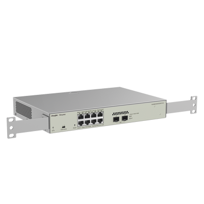 Switch Administrable PoE Capa 2 con 8 puertos Gigabit PoE 802.3af/at + 2 SFP para fibra 1Gb, gestión gratuita desde la nube, 125w