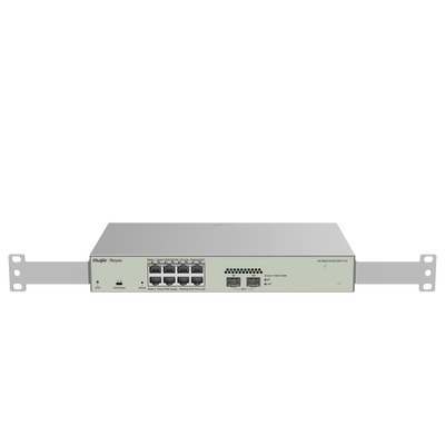 Switch Administrable PoE Capa 2 con 8 puertos Gigabit PoE 802.3af/at + 2 SFP para fibra 1Gb, gestión gratuita desde la nube, 125w