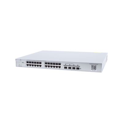 Switch Administrable PoE Capa 2+ Plus, con 24 puertos Gigabit PoE 802.3af/at + 4 SFP+ para fibra 10Gb, gestión gratuita desde la nube, 370w