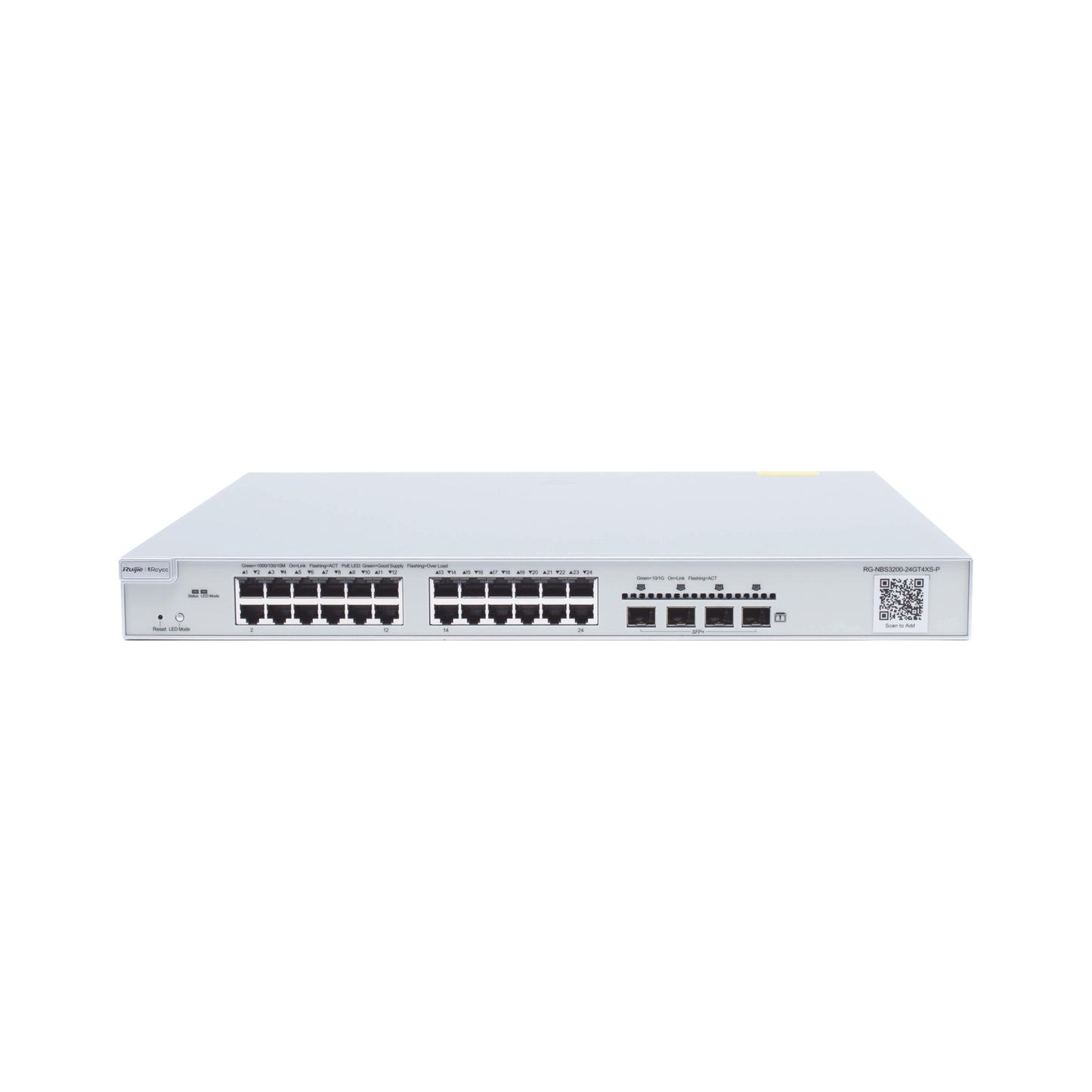 Switch Administrable PoE Capa 2+ Plus, con 24 puertos Gigabit PoE 802.3af/at + 4 SFP+ para fibra 10Gb, gestiÃ³n gratuita desde la nube, 370w