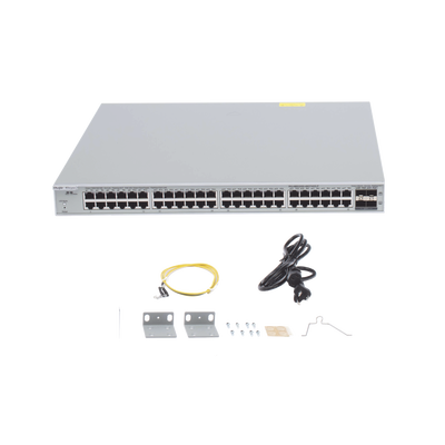 Switch Administrable PoE Capa 2+ Plus, con 48 puertos Gigabit PoE 802.3af/at + 4 SFP+ para fibra 10Gb, gestión gratuita desde la nube, 370w