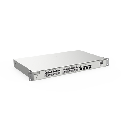 Switch Administrable Capa 3 con 24 puertos Gigabit + 4 SFP+ para fibra 10Gb, gestión gratuita desde la nube