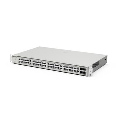 Switch Administrable Capa 3 con 48 puertos Gigabit + 4 SFP+ para fibra 10Gb, gestión gratuita desde la nube