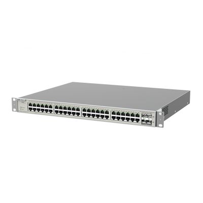 Switch Administrable Capa 3 con 48 puertos Gigabit PoE 802.3af/at + 4 SFP+ para fibra 10Gb, gestión gratuita desde la nube, 740W