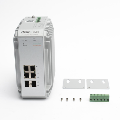 Switch Industrial PoE hasta , Ideal para temperaturas Extremas y protección contra descargas, 4 Puertos Gigabit PoE 802.3 af/at, 2 puertos SFP Administrable Cloud