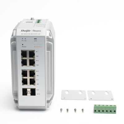 Switch Industrial PoE, Ideal para temperaturas Extremas y protección contra descargas, 8 puertos Gigabit PoE 802.3af/at + 2 SFP para fibra 1Gb, gestión gratuita desde la nube, 125w